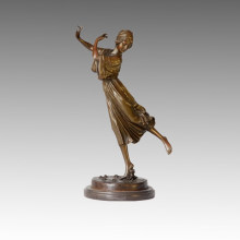 Tänzer-Statue Frühling weibliche Bronzeskulptur, P. Philippe TPE-322